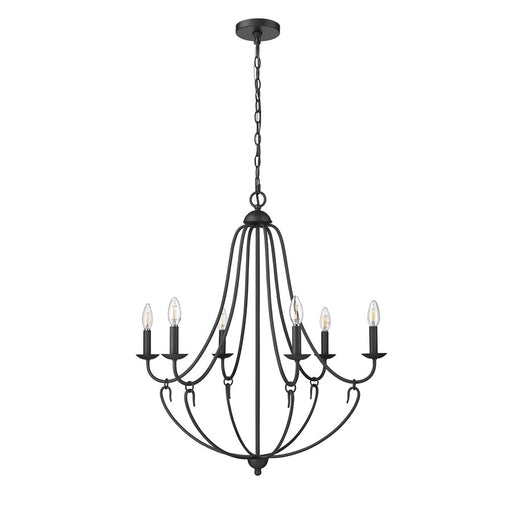 Millennium Lighting Eisley 6Lt Chandelier, Black