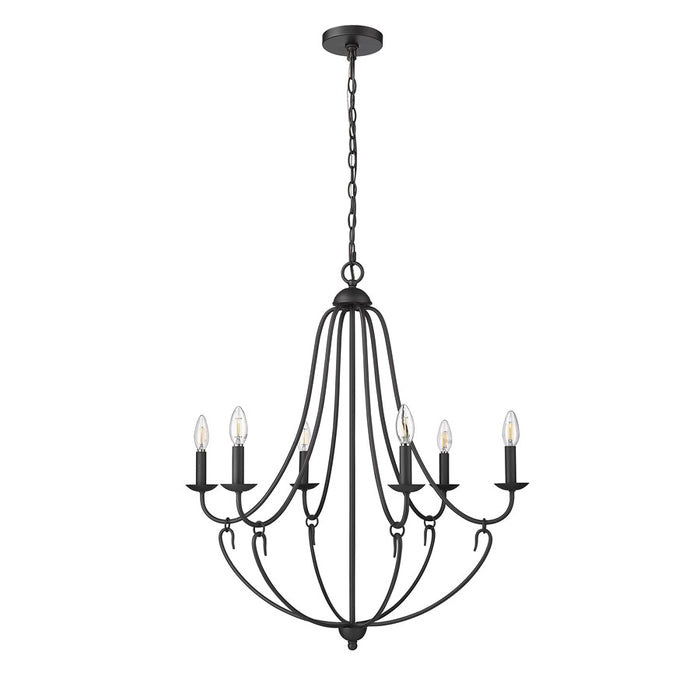 Millennium Lighting Eisley 6Lt Chandelier, Black