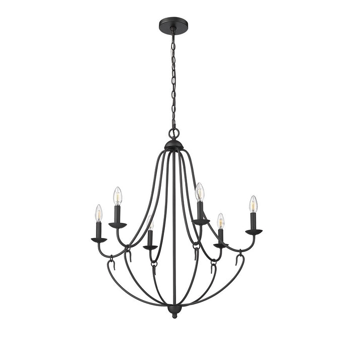 Millennium Lighting Eisley 6Lt Chandelier, Black