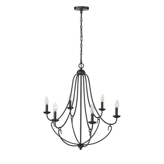 Millennium Lighting Eisley 6Lt Chandelier, Black