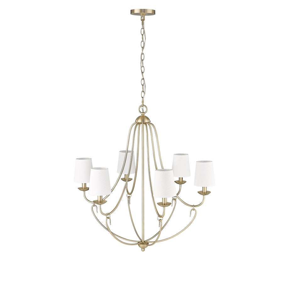 Millennium Lighting Eisley 6Lt Chandelier, Modern Gold - 12106-MG