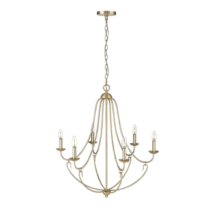 Millennium Lighting Eisley 6Lt Chandelier, Modern Gold