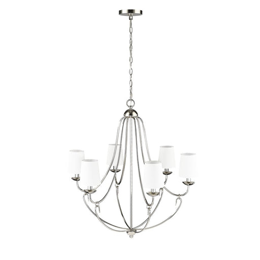 Millennium Lighting Eisley 6Lt Chandelier, Polished Nickel - 12106-PN