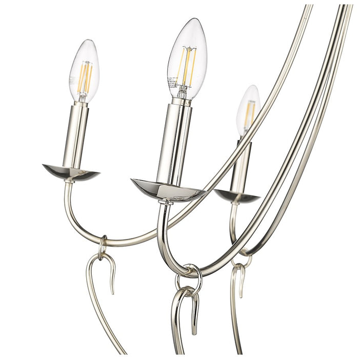 Millennium Lighting Eisley 6Lt Chandelier, Polished Nickel