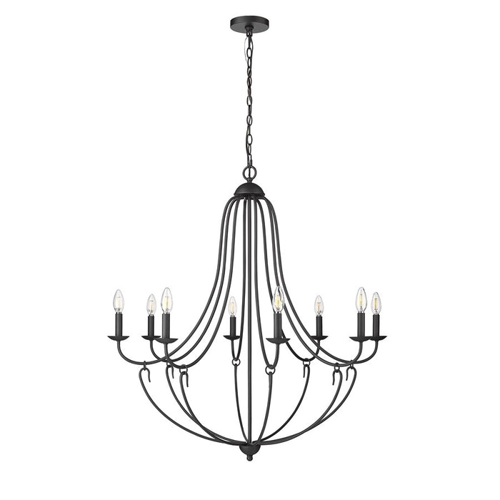 Millennium Lighting Eisley 8Lt Chandelier, Black