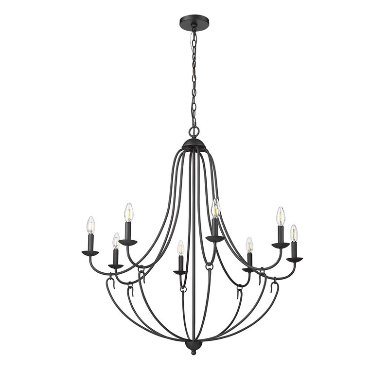 Millennium Lighting Eisley 8Lt Chandelier, Black