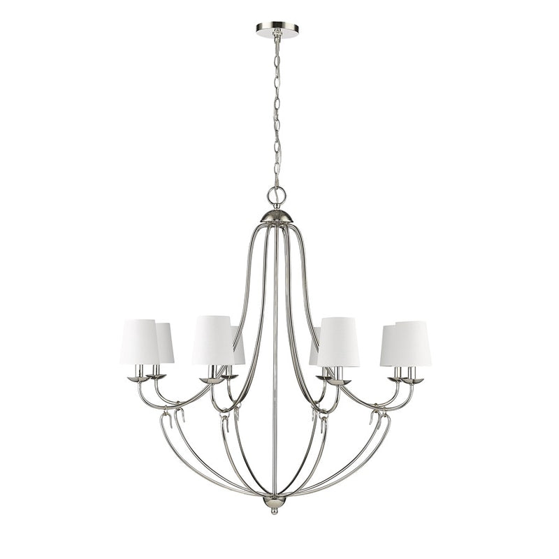 Millennium Lighting Eisley 8Lt Chandelier, Polished Nickel
