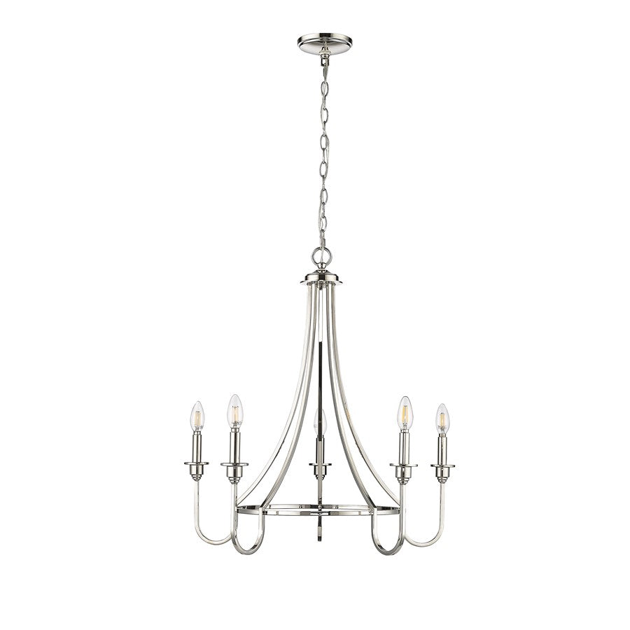 Millennium Lighting Artemis 5 Light 26" Chandelier, Polished Nickel - 12205-PN