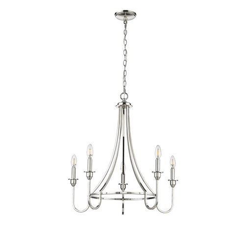 Millennium Lighting Artemis 5 Light 26" Chandelier, Polished Nickel