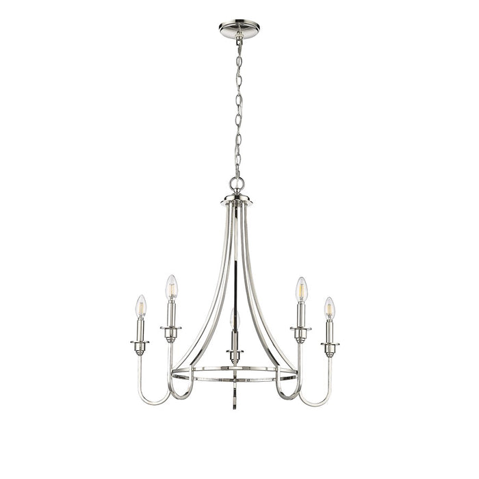 Millennium Lighting Artemis 5 Light 26" Chandelier, Polished Nickel