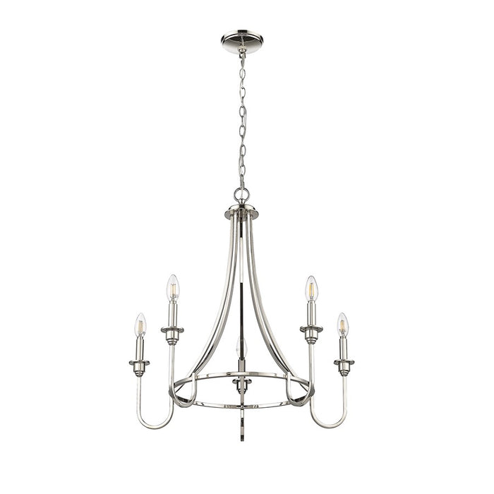 Millennium Lighting Artemis 5 Light 26" Chandelier, Polished Nickel