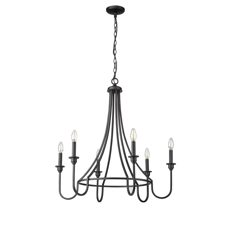 Millennium Lighting Artemis 6Lt 32" Chandelier, Black