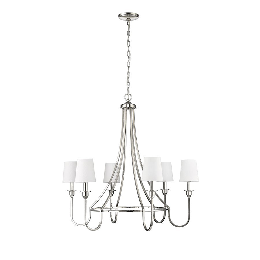 Millennium Lighting Artemis 6 Light 32" Chandelier, Polished Nickel - 12206-PN