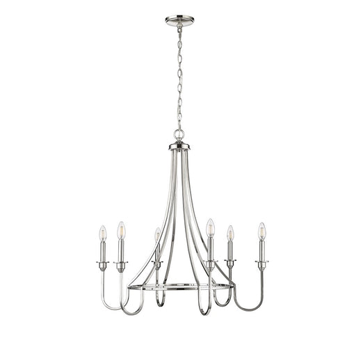 Millennium Lighting Artemis 6 Light 32" Chandelier, Polished Nickel