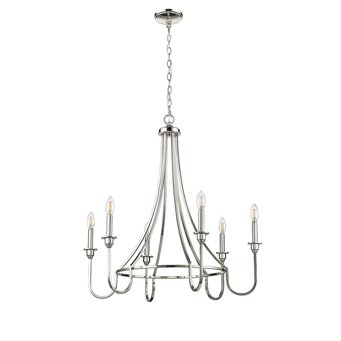 Millennium Lighting Artemis 6 Light 32" Chandelier, Polished Nickel