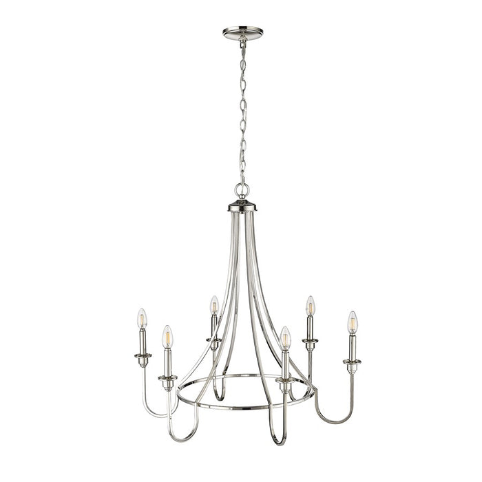 Millennium Lighting Artemis 6 Light 32" Chandelier, Polished Nickel