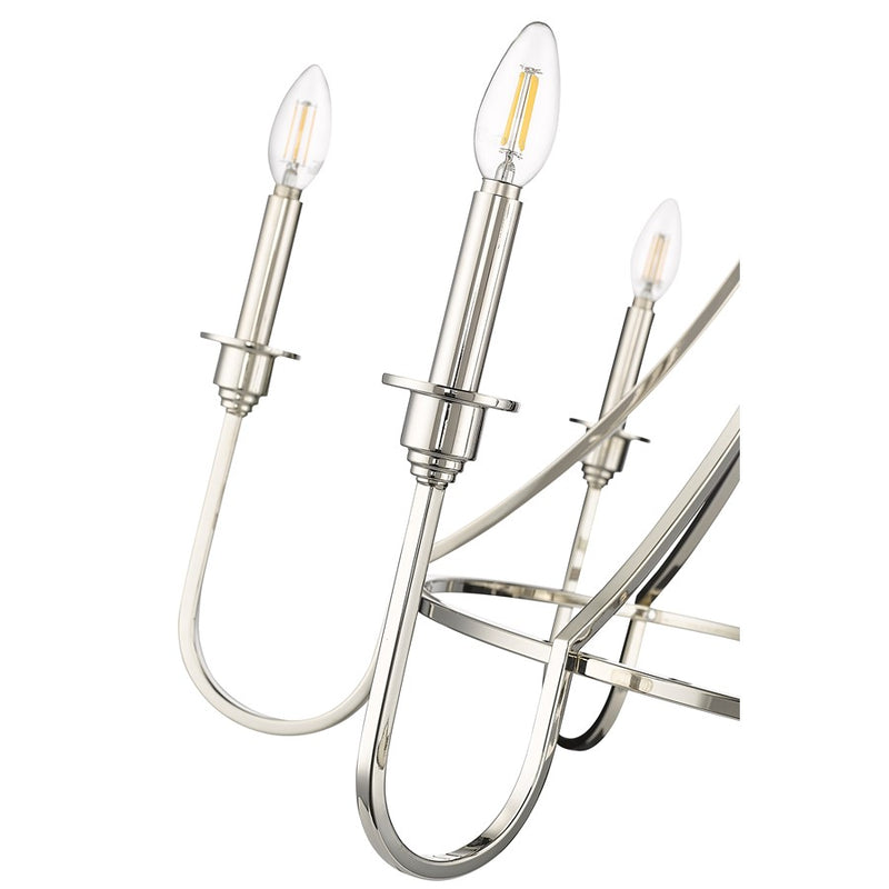 Millennium Lighting Artemis 6 Light 32" Chandelier, Polished Nickel