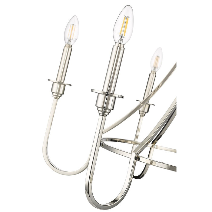 Millennium Lighting Artemis 6 Light 32" Chandelier, Polished Nickel