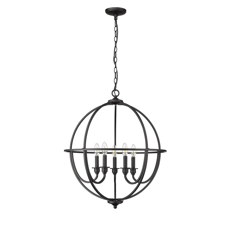 Millennium Lighting Artemis 5Lt 24" Chandelier, Black - 12305-MB