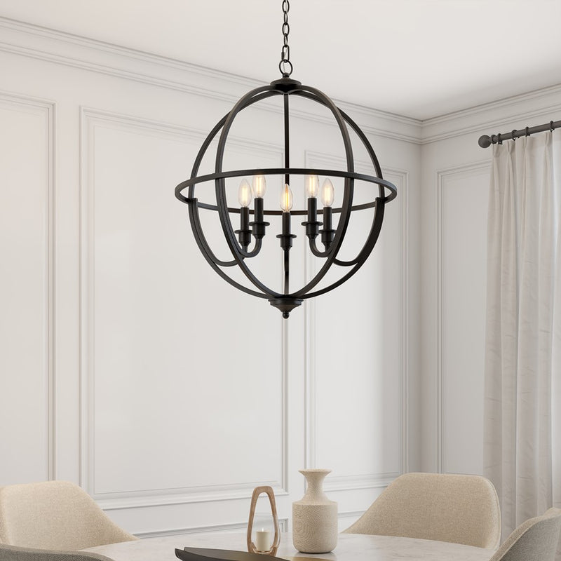 Millennium Lighting Artemis 5Lt 24" Chandelier, Black