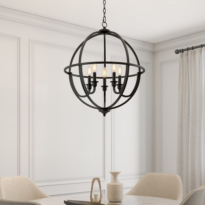 Millennium Lighting Artemis 5Lt 24" Chandelier, Black
