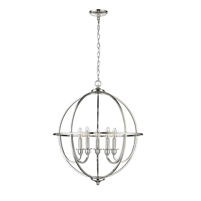Millennium Lighting Artemis 5 Light 28" Chandelier, Polished Nickel - 12305-PN