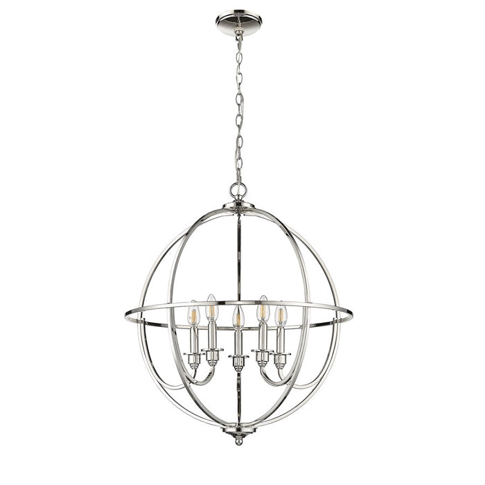 Millennium Lighting Artemis 5 Light 28" Chandelier, Polished Nickel
