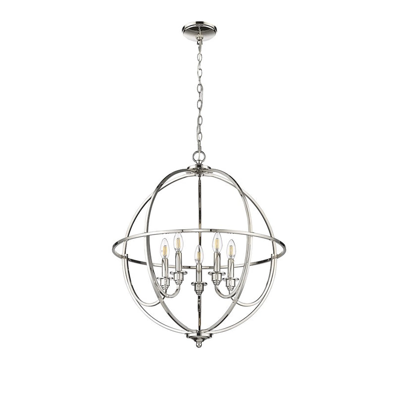 Millennium Lighting Artemis 5 Light 28" Chandelier, Polished Nickel