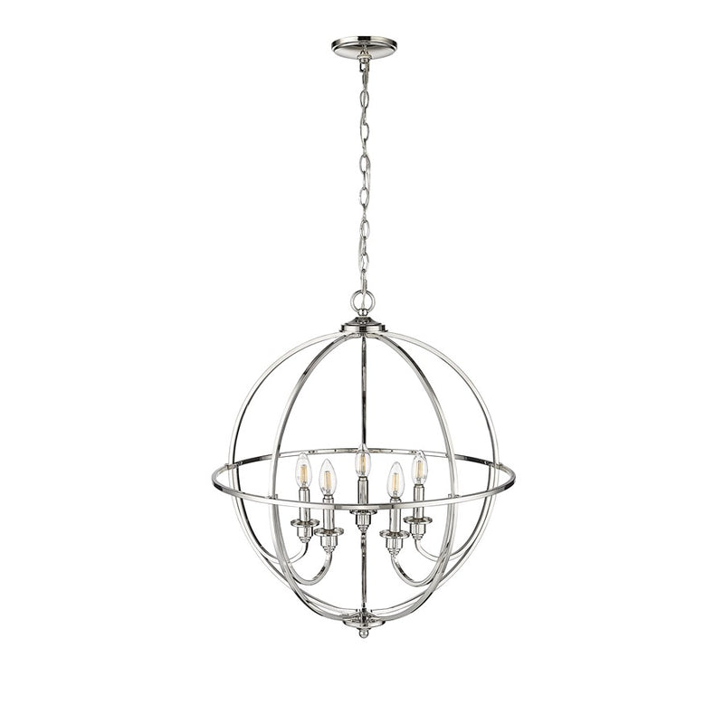 Millennium Lighting Artemis 5 Light 28" Chandelier, Polished Nickel