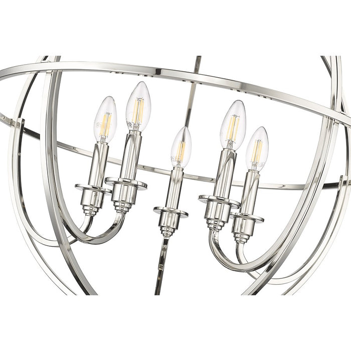 Millennium Lighting Artemis 5 Light 28" Chandelier, Polished Nickel