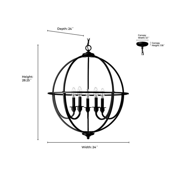 Millennium Lighting Artemis 5 Light 28" Chandelier, Polished Nickel