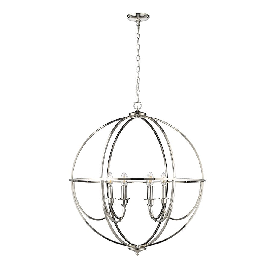 Millennium Lighting Artemis 6 Light 34" Chandelier, Polished Nickel - 12306-PN
