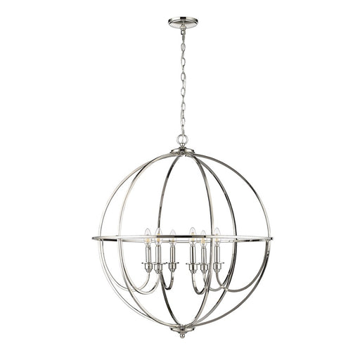 Millennium Lighting Artemis 6 Light 34" Chandelier, Polished Nickel