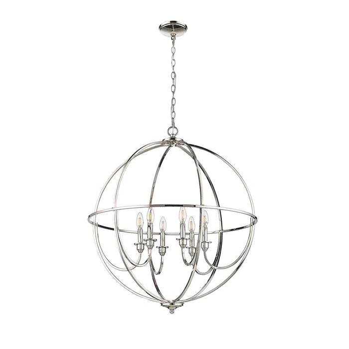 Millennium Lighting Artemis 6 Light 34" Chandelier, Polished Nickel