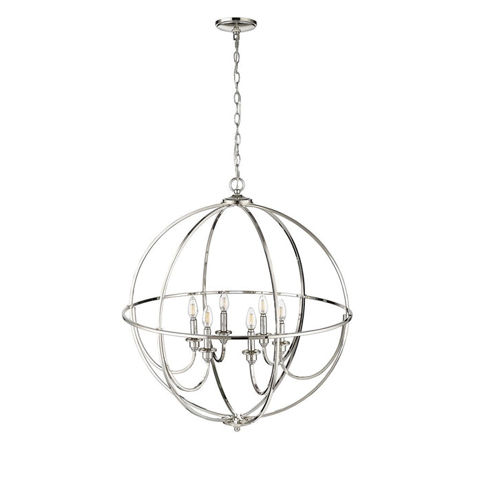 Millennium Lighting Artemis 6 Light 34" Chandelier, Polished Nickel