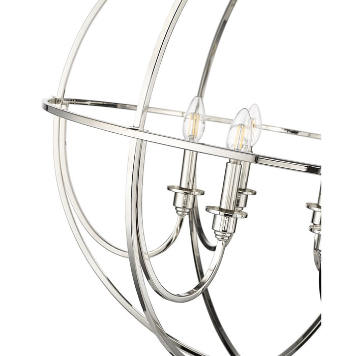 Millennium Lighting Artemis 6 Light 34" Chandelier, Polished Nickel