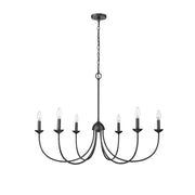 Millennium Lighting Huxley 6 Light Chandelier, Matte Black - 12406-MB