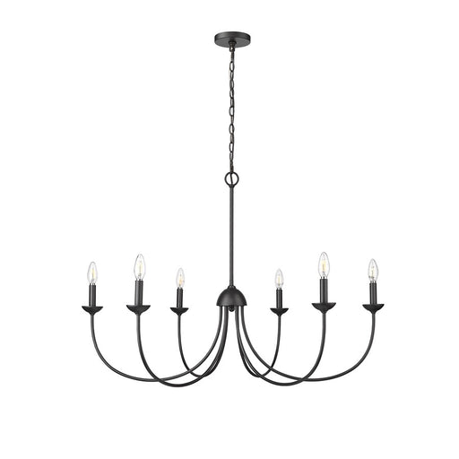 Millennium Lighting Huxley 6 Light Chandelier, Matte Black - 12406-MB