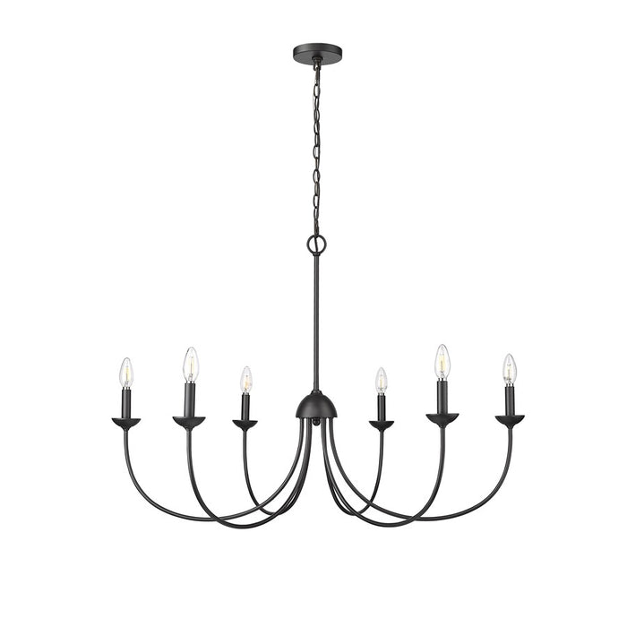 Millennium Lighting Huxley 6 Light Chandelier, Matte Black - 12406-MB