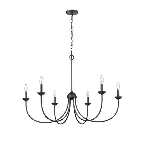 Millennium Lighting Huxley 6 Light Chandelier, Matte Black