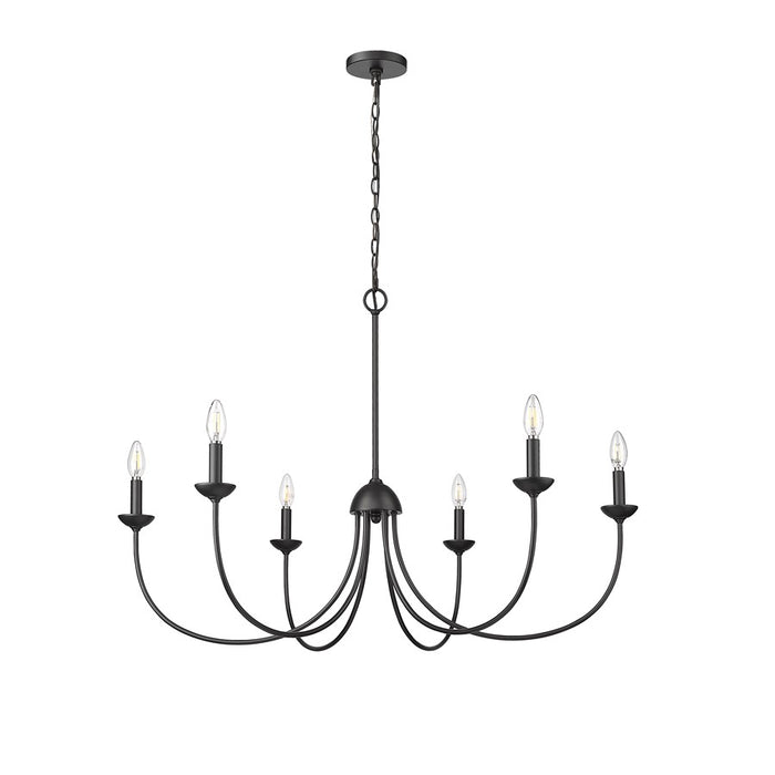 Millennium Lighting Huxley 6 Light Chandelier, Matte Black