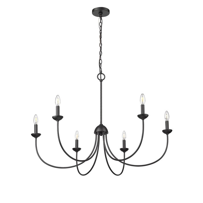 Millennium Lighting Huxley 6 Light Chandelier, Matte Black
