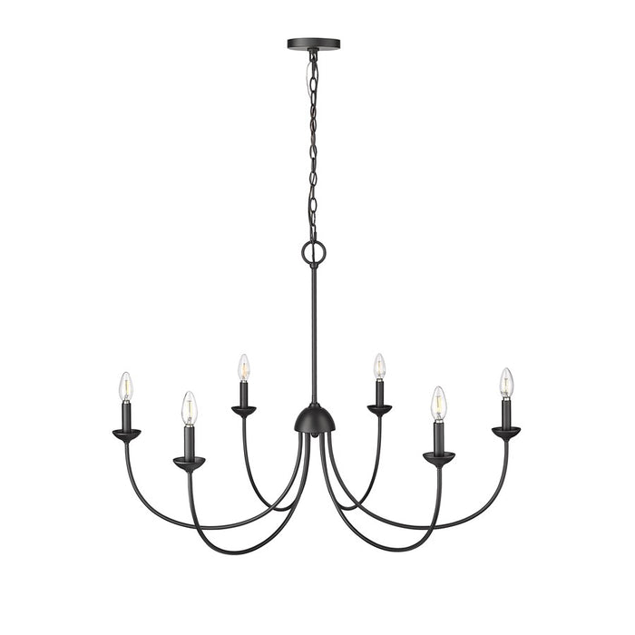 Millennium Lighting Huxley 6 Light Chandelier, Matte Black