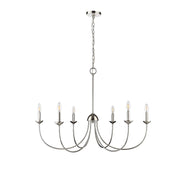 Millennium Lighting Huxley 6Lt Chandelier, Polished Nickel - 12406-PN