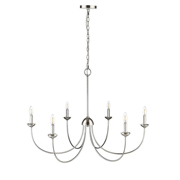 Millennium Lighting Huxley 6Lt Chandelier, Polished Nickel