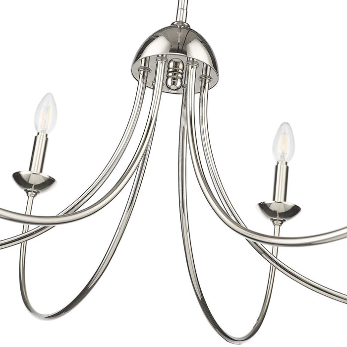 Millennium Lighting Huxley 6Lt Chandelier, Polished Nickel