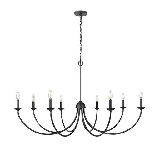 Millennium Lighting Huxley 8 Light Chandelier, Matte Black - 12408-MB