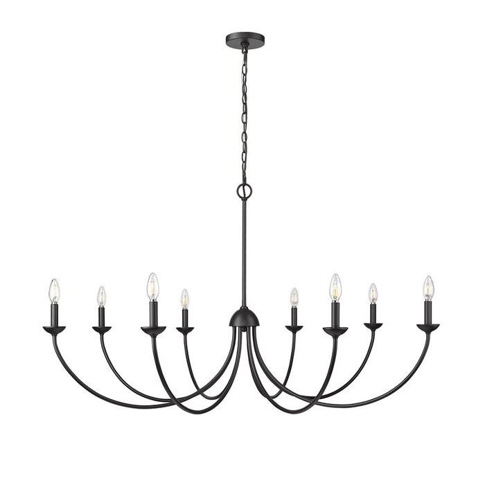Millennium Lighting Huxley 8 Light Chandelier, Matte Black - 12408-MB