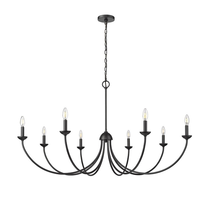 Millennium Lighting Huxley 8 Light Chandelier, Matte Black