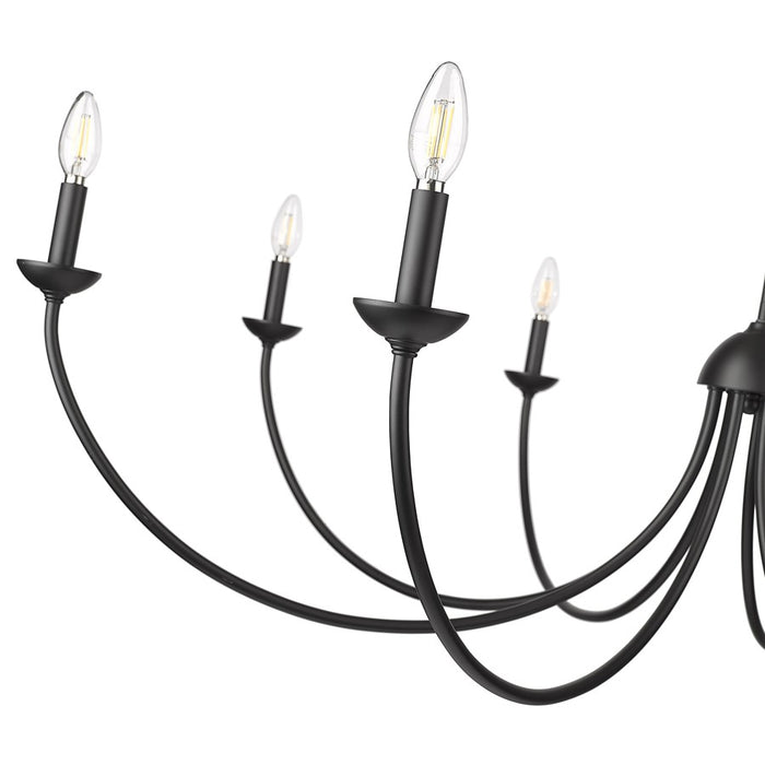 Millennium Lighting Huxley 8 Light Chandelier, Matte Black